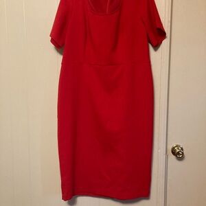 Ann Taylor Vibrant Red Midi Dress